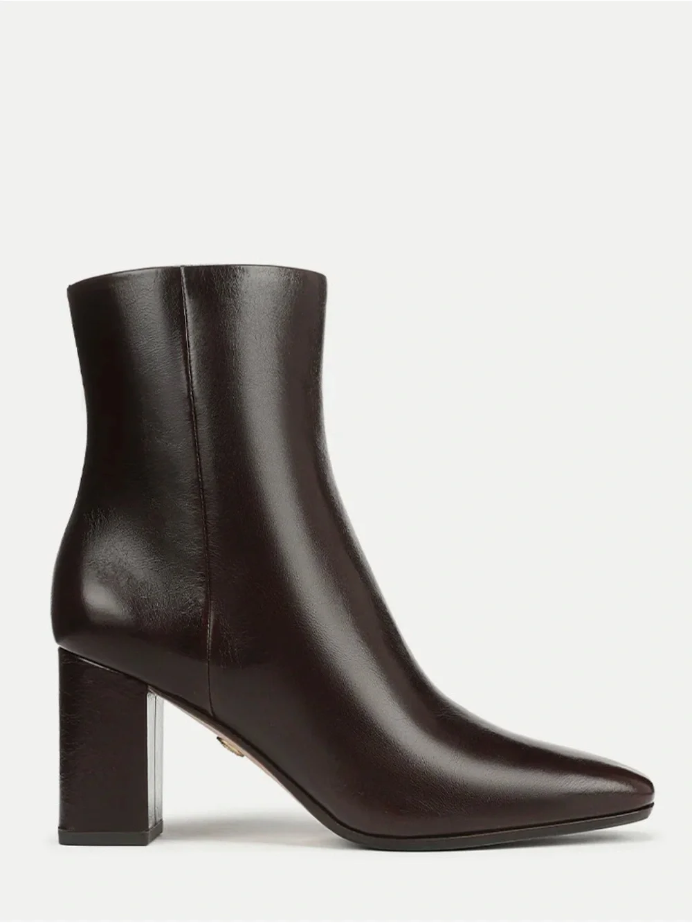Veronica Beard Dark Brown Leather Block Heel Ankle Boots